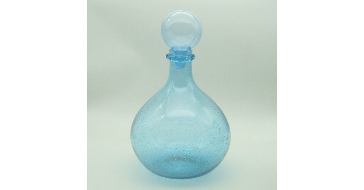 Pendentif Goutte En Verre Soufflé Bleu Avec Inclusion D'or Vintage - Bijou Ancien Superbe